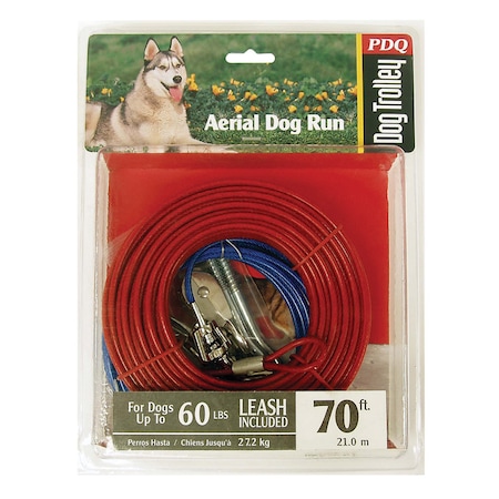Pdq PDQ Red Tie-Out Vinyl Coated Cable Dog Tie Out Large Q507000099
